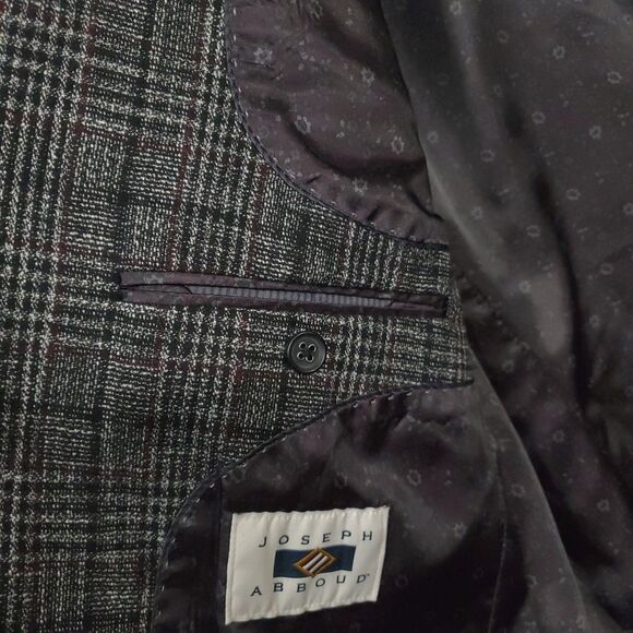 VTG Joseph Abboud Hamilton Soft Coat Blazer Jacket  42 R Windowpane Sport Coat - Picture 7 of 16